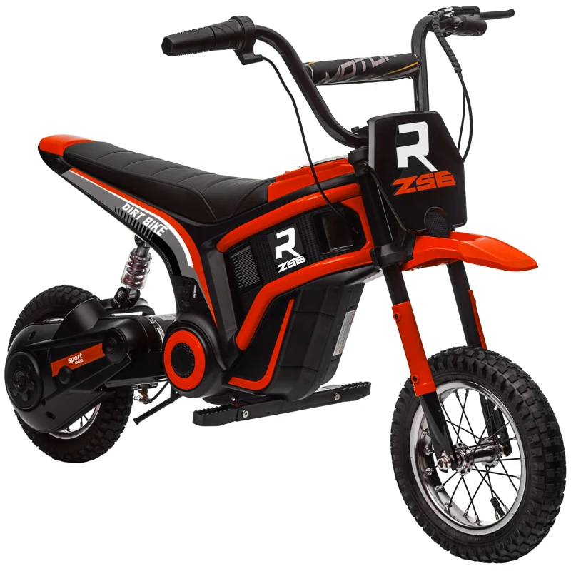 Aosom 24V 350W Electric Dirt Bike Up to 15 MPH w/ Twist Grip Throttle, Red(m-11)