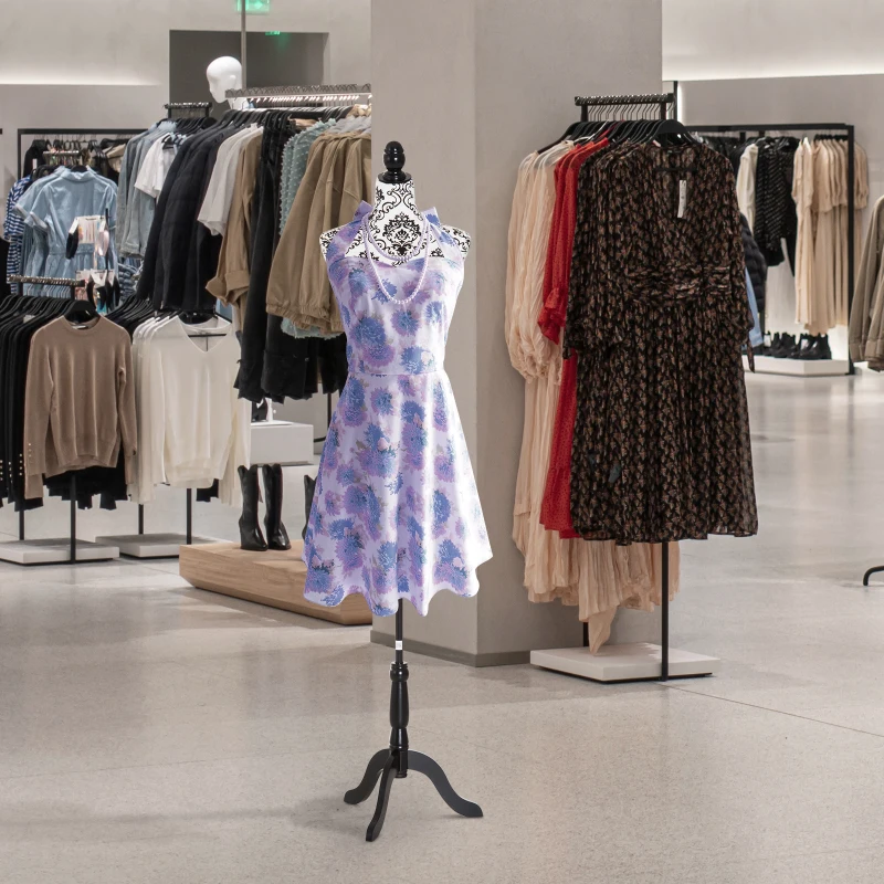 HOMCOM Adjustable Female Dress Form Fashion Mannequin Torso Clothes Display Dressmaker Stand with Base