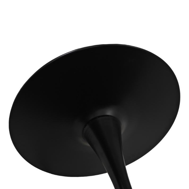 42.13" Modern Round Dining Table with Patchwork Solid Wood Veneer Top, Metal Base, and 220 lbs Weight Capacity, Black