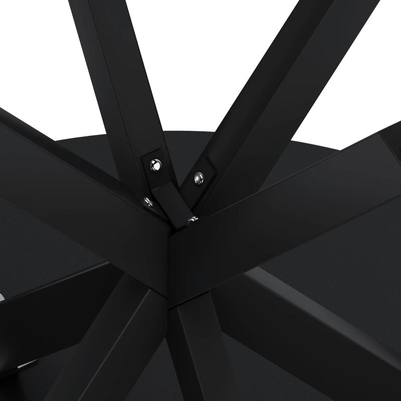 31.5'' Modern Round Dining Table with Crossed Legs, Two Piece Detachable Table Top, Matte Finish Iron Legs, Easy Assembly and Maintenance, Black