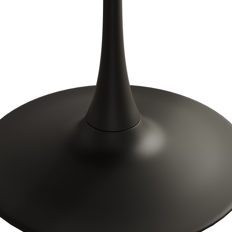 47.24" Modern Round Dining Table with Solid Wood Grain Top, Metal Base, and Easy Assembly, Black