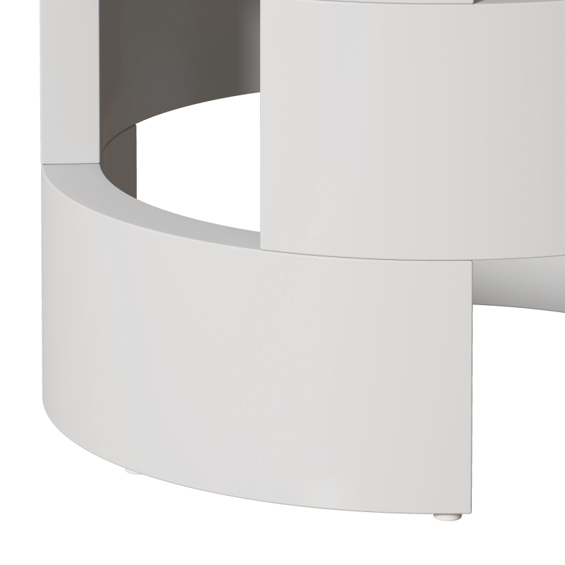 42.12" Modern Round Dining Table with Printed White Marble Table Top, Sturdy MDF Construction, Easy Assembly and Maintenance, 220 lbs Weight Capacity, White