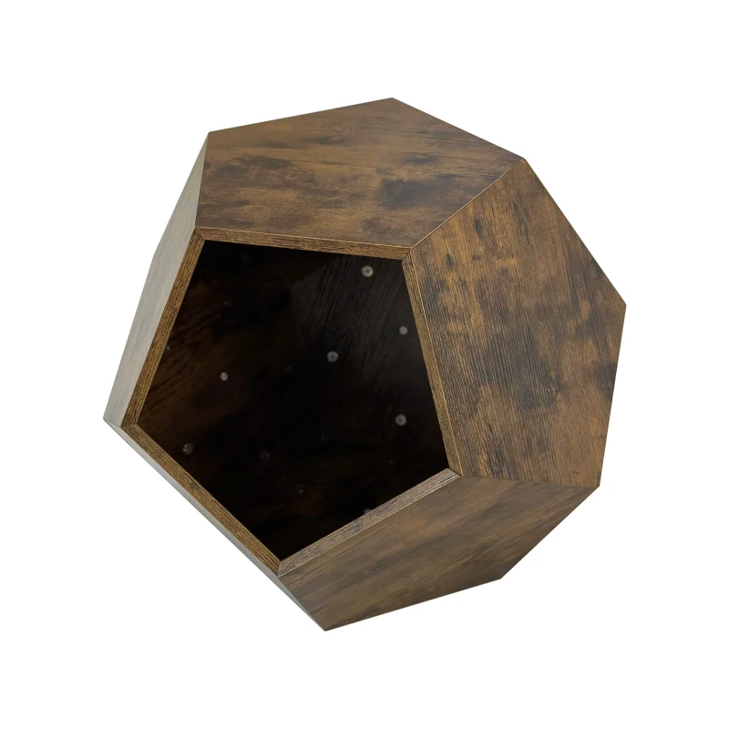 Modern Pet Furniture Cat Kennel Side Table, Multi-Purpose MDF Table with Adjustable Shelves, 25.98'' x 25.98'' x 21.07'', Antique brown