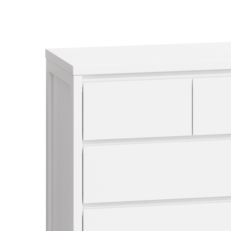 31.61" 4-Tier 5-Drawer MDF Storage Cabinet, Modern Design, Anti-Tipping, Easy Assembly, for Bedroom, Living Room, Dining Room, Hallways, White