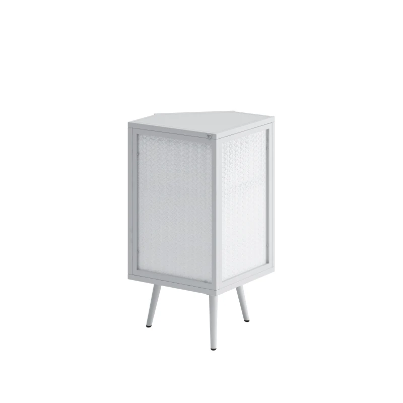 22.25" Floor Corner Cabinet with Tempered Glass Door, Storage Shelves for Bathroom, Living Room, Bedroom, Easy Assembly, 31.5" H, White