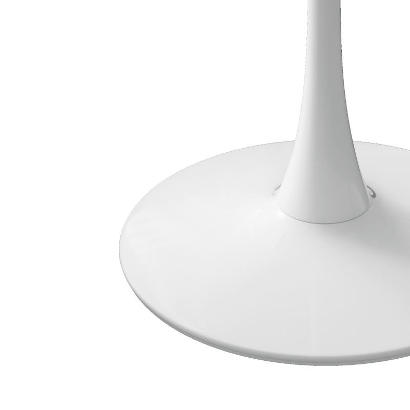32" Modern Round Dining Table with MDF Top and Metal Base, Sturdy and Easy to Assemble, 220 lbs Weight Capacity, White