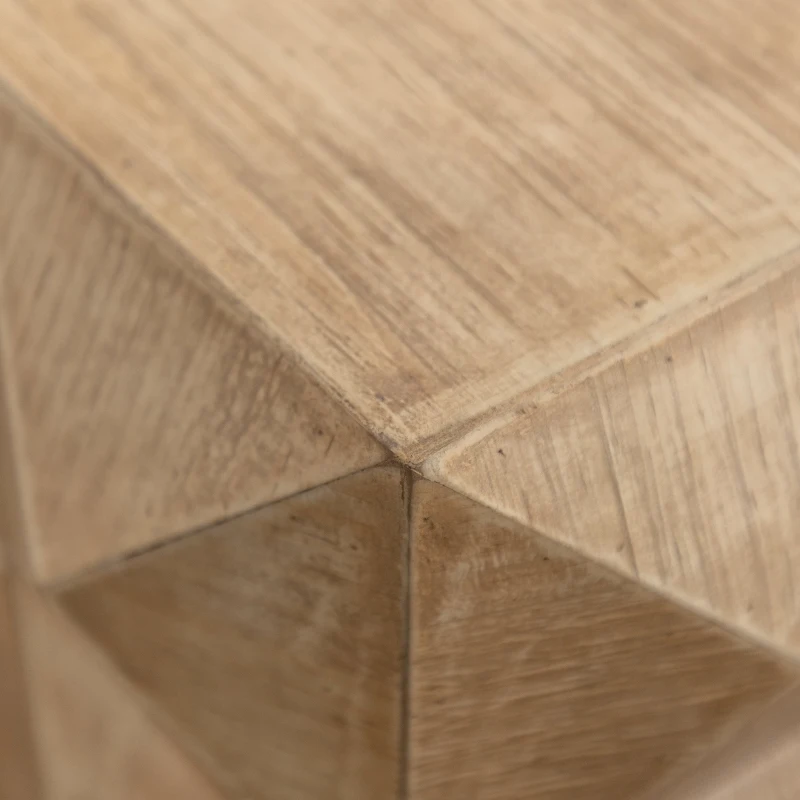 Retro Coffee Table with Three-Dimensional Embossed Pattern, High-Quality MDF and Fir, 23.62" Height, Natural