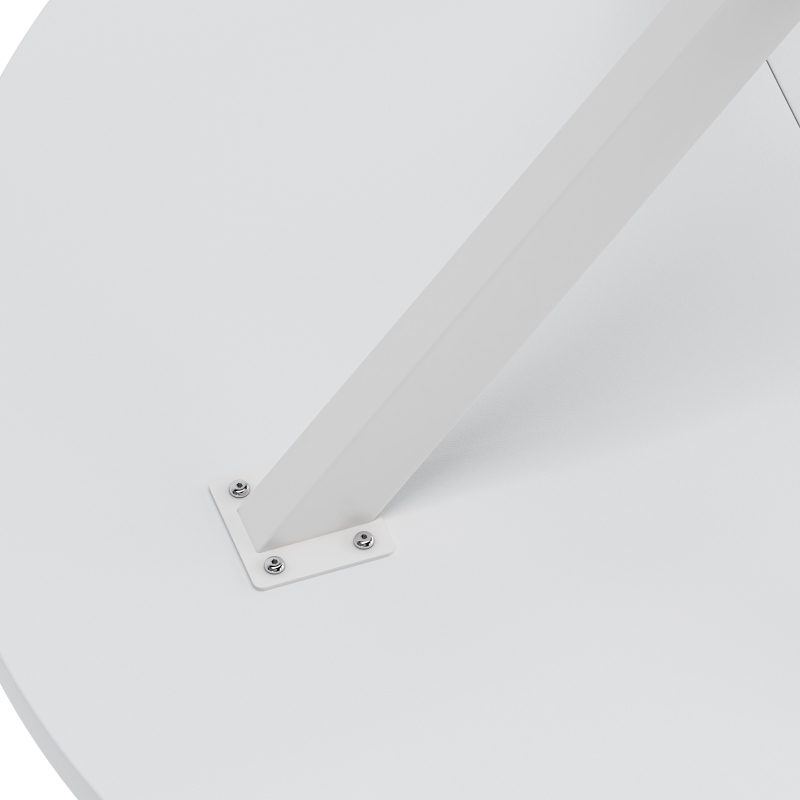 31.5'' Modern Round Dining Table with Crossed Legs, Two Piece Detachable Table Top, Matte Finish Iron Legs, Easy Assembly and Maintenance, White