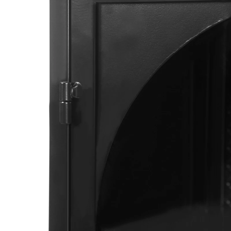 27.56" Modern Two-Door Wall Cabinet with Glass Doors, Three-Tier Storage, and Woven Pattern for Entryway, Living Room, Bathroom, Dining Room, Black