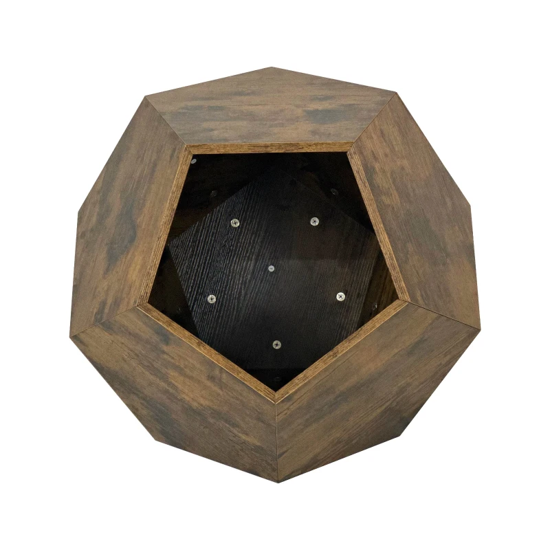 Modern Pet Furniture Cat Kennel Side Table, Multi-Purpose MDF Table with Adjustable Shelves, 25.98'' x 25.98'' x 21.07'', Antique brown