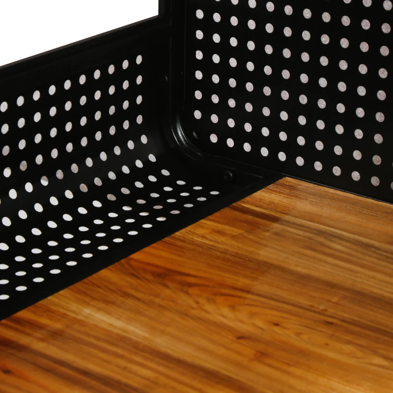 Spacious Cat House with Tempered Glass, Modern Style, Sturdy Fir Wood and Iron Frame, 55.12"L x 22.83"W x 29.92"H, Black+Brown