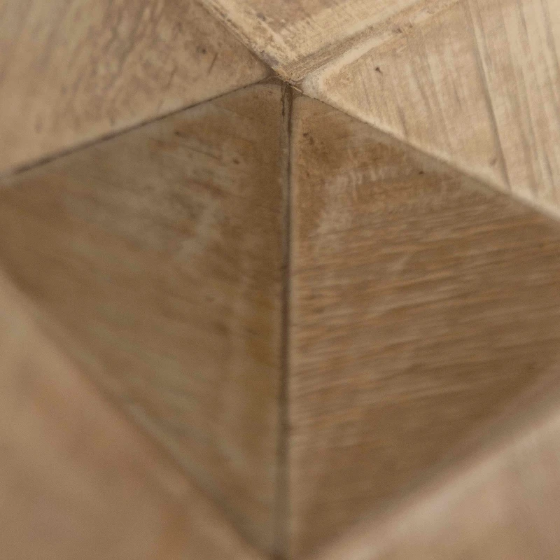 Retro Coffee Table with Three-Dimensional Embossed Pattern, High-Quality MDF and Fir, 23.62" Height, Natural