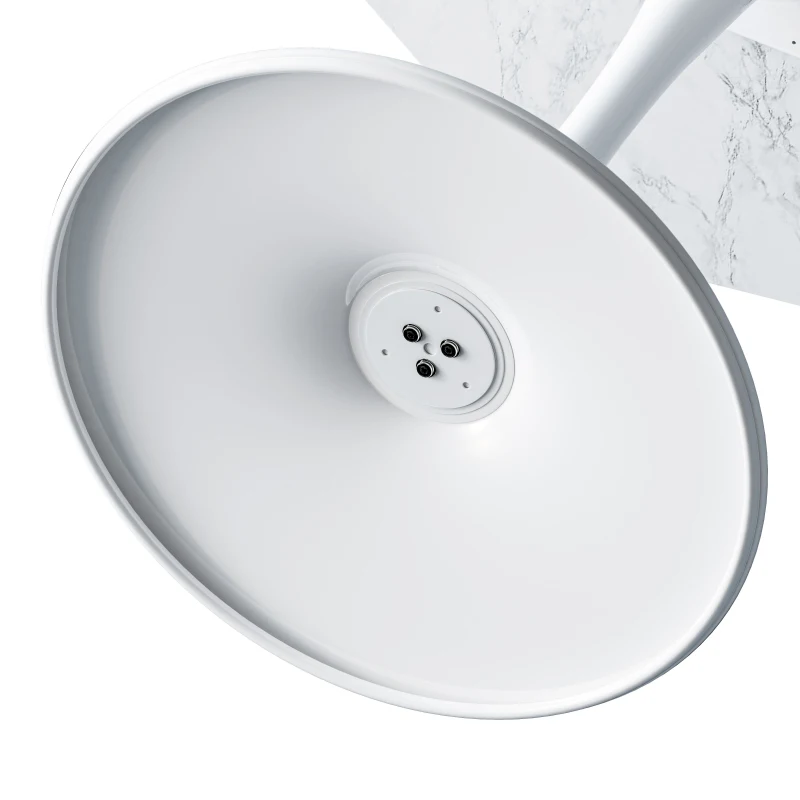 31.5" Modern Hexagonal Coffee Table with White Printed Marble Top, Metal Base, and Easy Assembly for Dining Room, Kitchen, and Living Room, White Marble