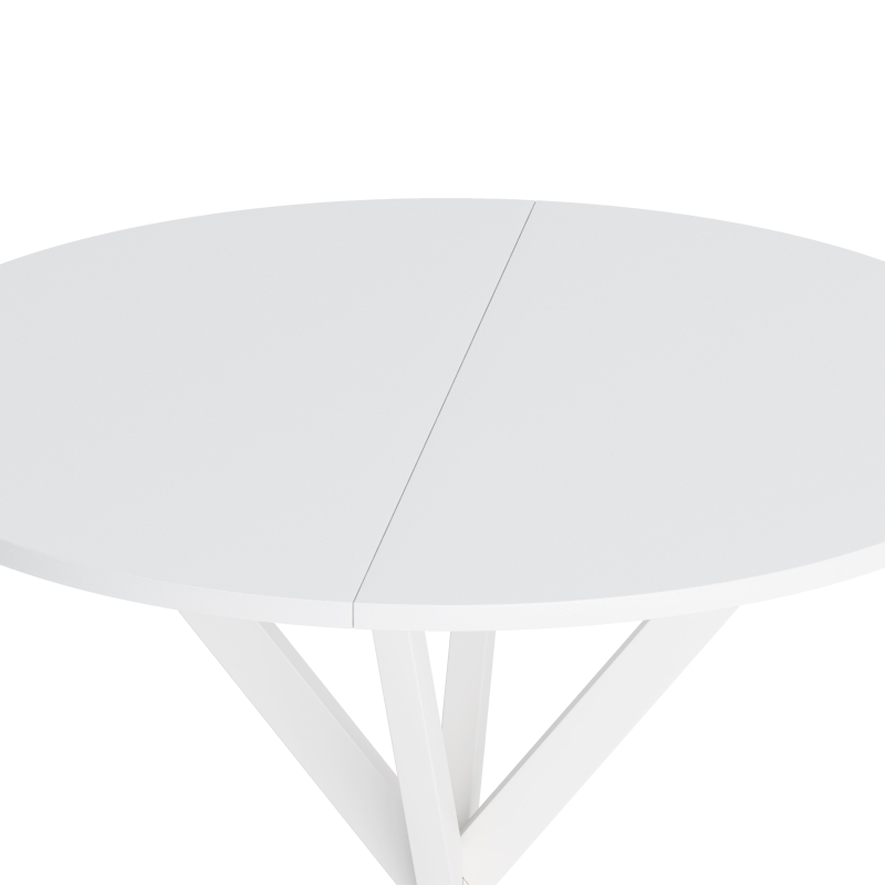 31.5'' Modern Round Dining Table with Crossed Legs, Two Piece Detachable Table Top, Matte Finish Iron Legs, Easy Assembly and Maintenance, White