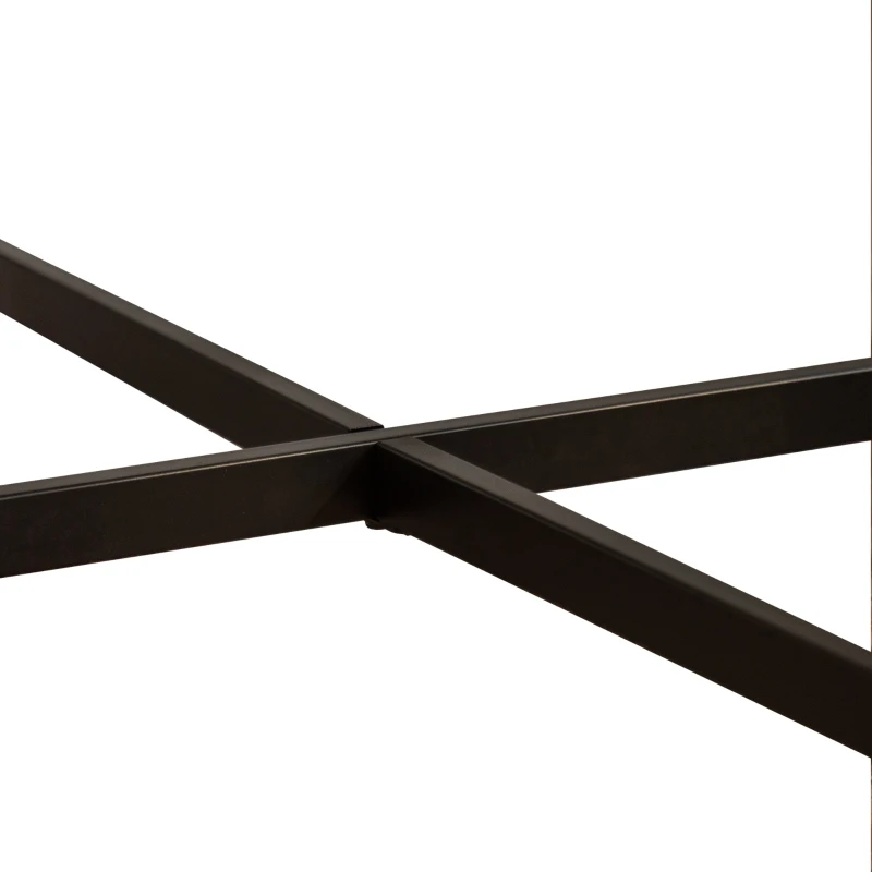 Modern Thread Design Round Coffee Table Set of 2, MDF Table Top with Cross Legs Metal Base, 20.47" and 33.07", Natural