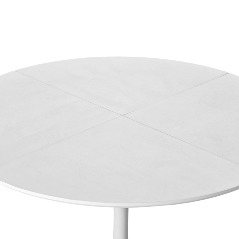 47.24" Modern Round Dining Table with Solid Wood Grain Top, Metal Base, and Easy Assembly, White