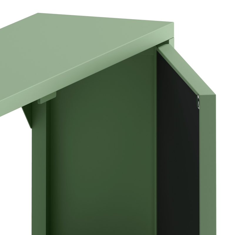 Vintage Two Door Wall Cabinet with Mirror, Three-Level Storage, Retro Style, Iron and Glass, 23.62"L x 5.91"W x 27.56"H, Green