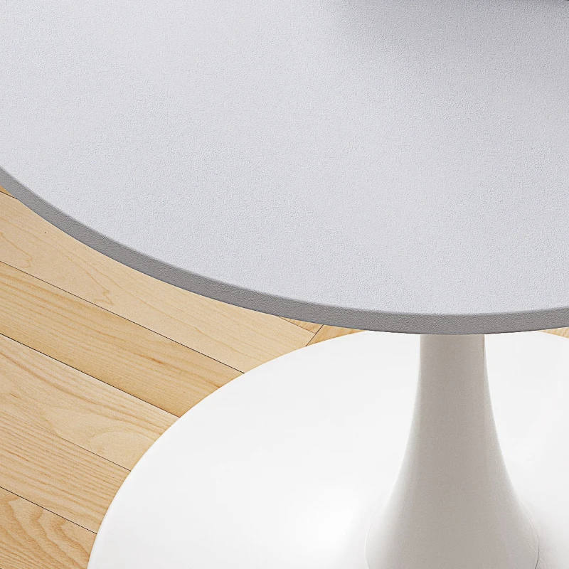 32" Modern Round Dining Table with MDF Top and Metal Base, Sturdy and Easy to Assemble, 220 lbs Weight Capacity, White