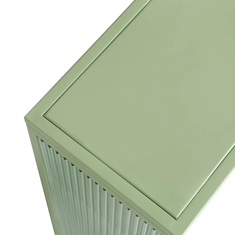 27.56" Glass Doors Modern Two-Door Wall Cabinet with Three-Tier Storage for Entryway, Living Room, Bathroom, Dining Room, Mint Green