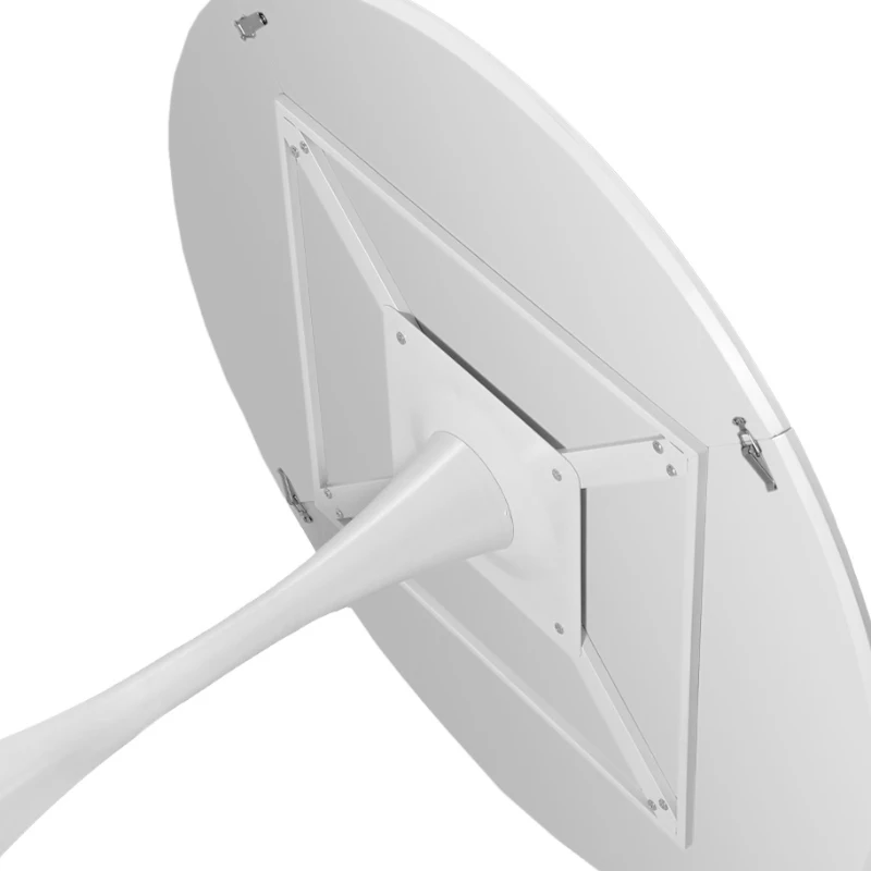 42.13" Modern Round Dining Table with Solid Wood Veneer Top, Metal Base, and Easy Assembly, White