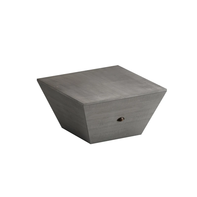 33.46" Ladder-Shaped Coffee Table with Drawer, High-Quality MDF, 200 lbs Load Capacity, Easy Assembly, 33.46"L x 33.46"W x 16.93"H, Gray