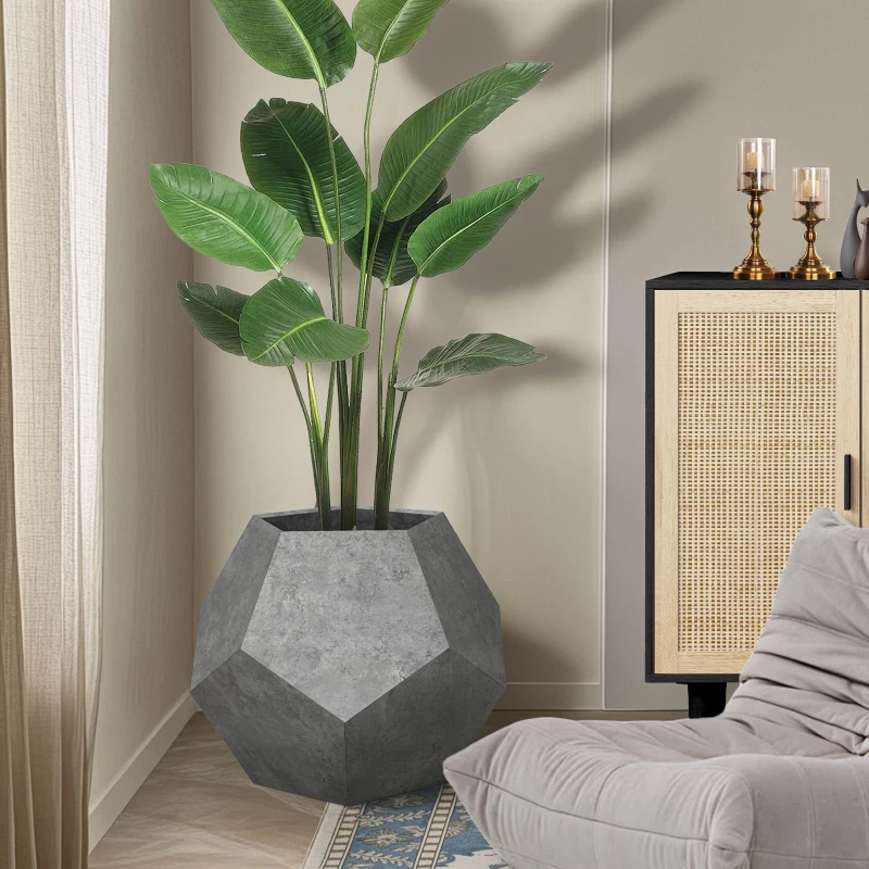 Modern Pet Furniture Cat Litter Side Table, Multifunctional MDF Sofa Side Table and Planter, 25.98" x 25.98" x 21.07", Cement Gray