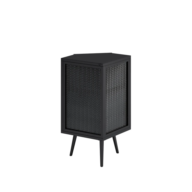 22.25" Floor Corner Cabinet with Tempered Glass Door & Storage Shelves for Bathroom, Living Room, Bedroom, Easy Assembly, 31.5" H, Black