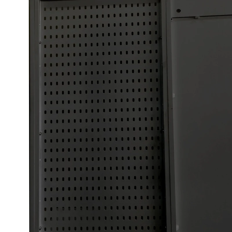 Hall Tree with Shoe Bench, Coat Rack, Storage Shelves, Pegboard, and Shoe Storage, 57.48"L x 14.96"W x 77.17"H, Black