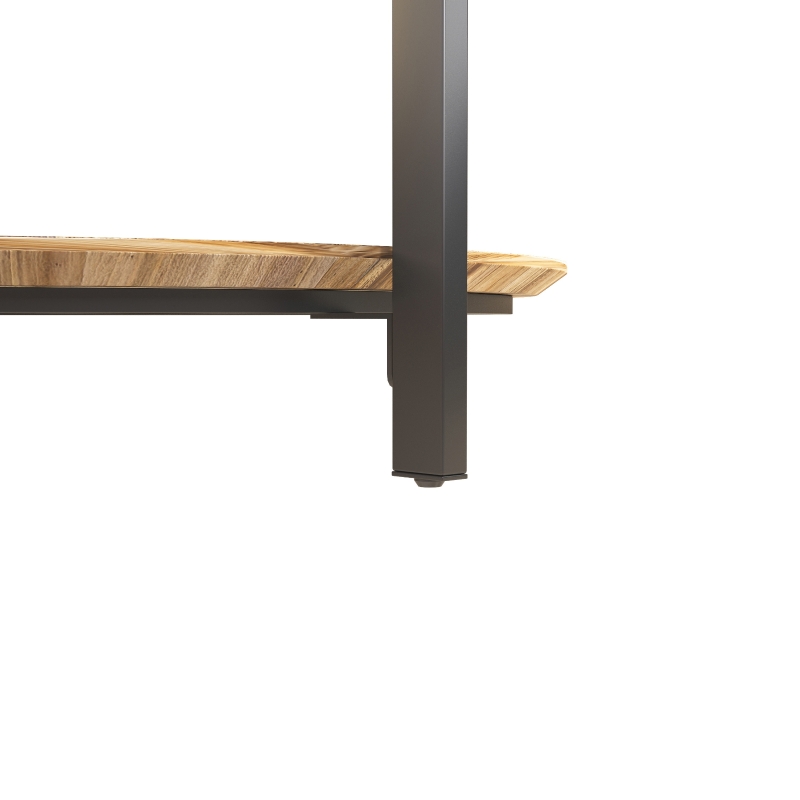 31.5" Round Coffee Table, Wooden Double Layer Coffee Table with Open Storage Space and Metal Legs for Living Room, Bedroom, Natural