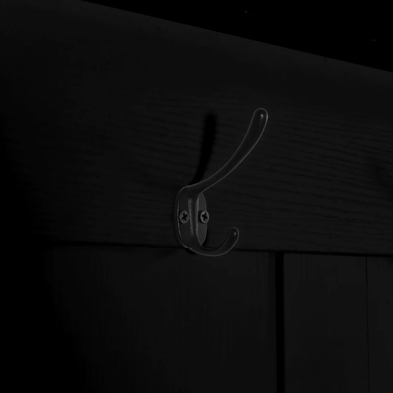 Hall Tree with Shoe Bench, Coat Rack, Storage Shelves, Pegboard, and Shoe Storage, 57.48"L x 14.96"W x 77.17"H, Black