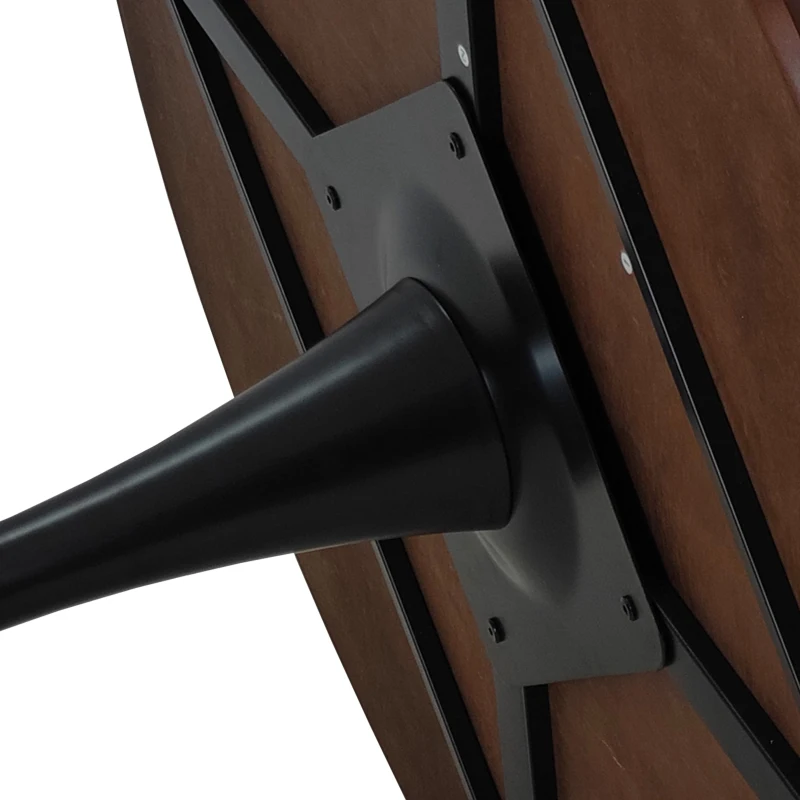 47.24" Modern Round Dining Table with Solid Wood Grain Top, Metal Base, and Easy Assembly, 220 lbs Weight Capacity, Brown Oak