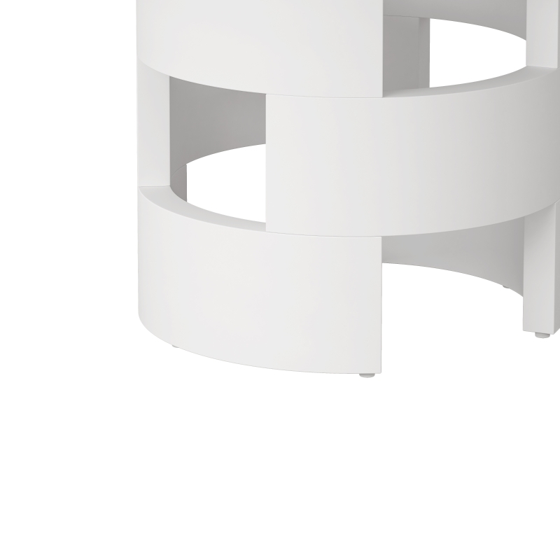 42.12" Modern Round Dining Table with Printed Black Marble Table Top, Sturdy MDF Base, Easy Assembly, 220 lbs Capacity, Black White