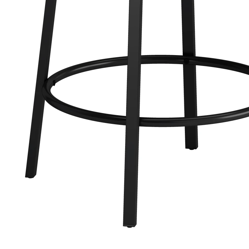 3-Drawer Long Dining Table Set with Power Outlets, Circular PU Stools, Easy Assemble, 60.24"L x 15.75"W x 35.43"H, Black