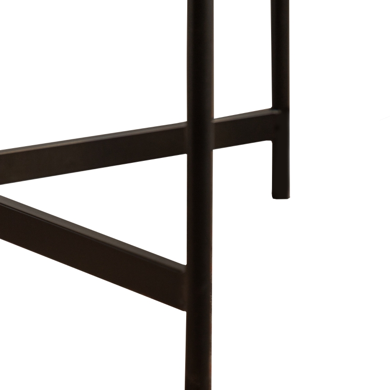 Modern Thread Design Round Coffee Table Set of 2, MDF Table Top with Cross Legs Metal Base, 20.47" and 33.07", Natural