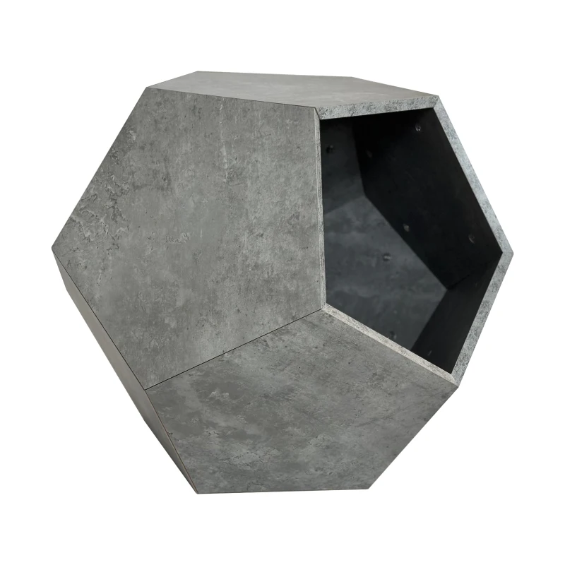 Modern Pet Furniture Cat Litter Side Table, Multifunctional MDF Sofa Side Table and Planter, 25.98" x 25.98" x 21.07", Cement Gray