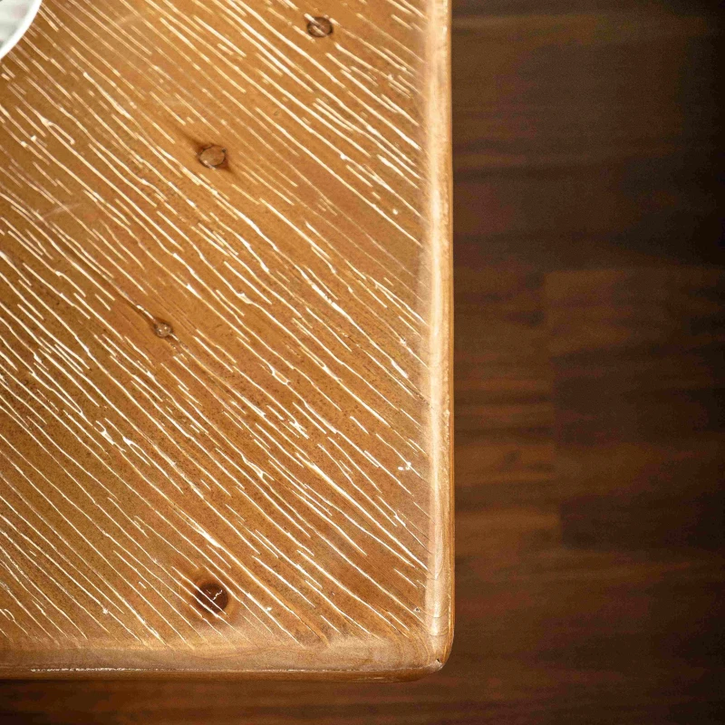 Vintage Style Ladder-Shaped Coffee Table, Minimalist Design, High-Quality Fir Wood and MDF, 35.43", Brown