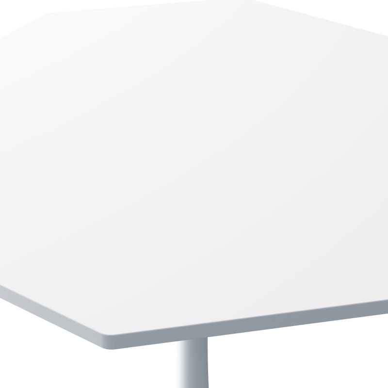 31.5" Modern Octagonal Coffee Table with MDF Top and Metal Base, Easy Assembly, 220 lbs Weight Capacity, White