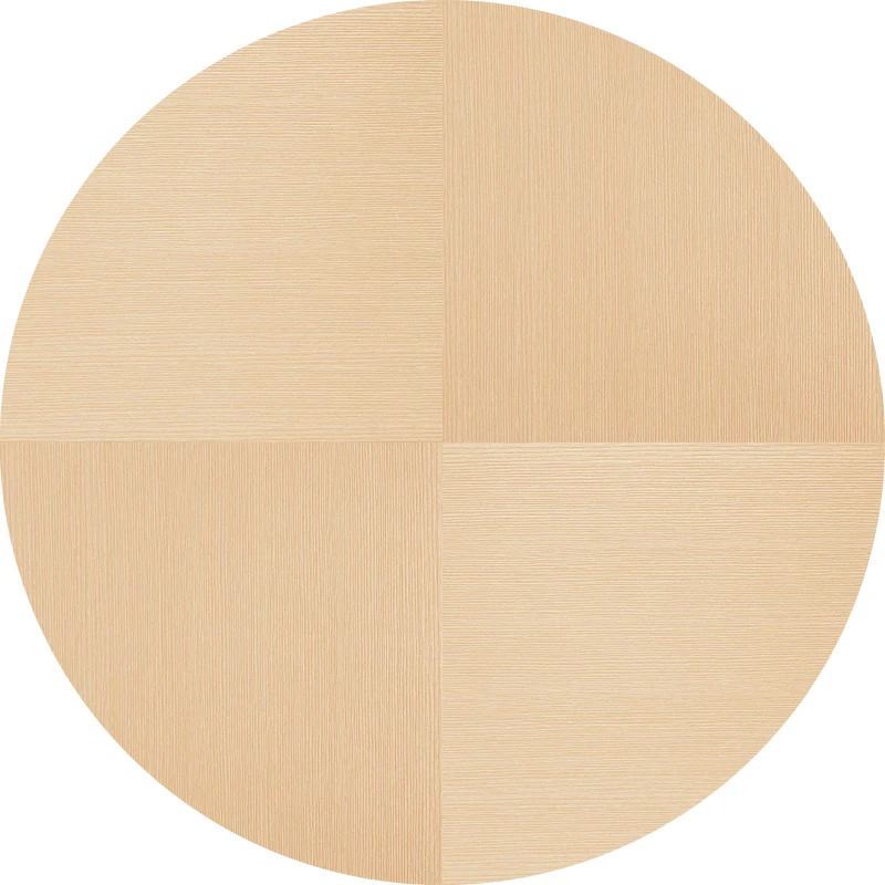 42" Modern Round Dining Table with Printed Wood Grain Table Top, Metal Base, Easy Assembly, and 220 lbs Weight Capacity, Natural