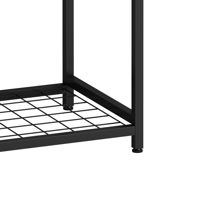 Portable Wardrobe Clothes Rack, Freestanding Clothing Rack with Bottom Mesh Storage, Premium Oxford Cloth Bag, 47.24"L x 15.75"W x 72.05"H, Black+Brown