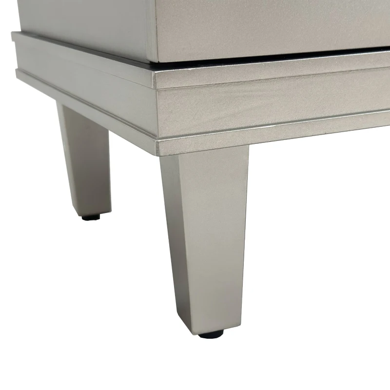 59.84'' Large 4-Door Cabinet, Solid Wood and MDF, Adjustable Shelves, 330 lbs Top Surface Capacity, 66 lbs Laminate Capacity, 59.84''L x 15.75''W x 32.28''H, Champagne