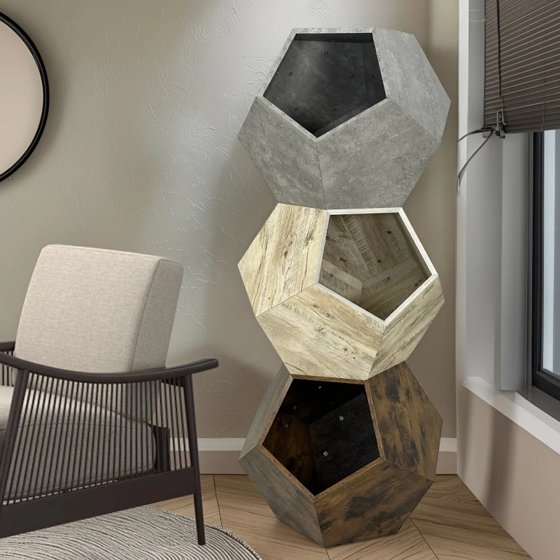 Modern Pet Furniture Cat Litter Side Table, Multifunctional MDF Sofa Side Table and Planter, 25.98" x 25.98" x 21.07", Cement Gray