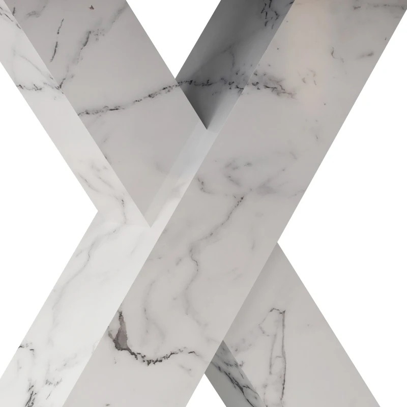 Modern Square Dining Table, Stretchable Black Marble Table Top with MDF X-Shape Legs and Metal Base, Easy Assembly, 62.99"L x 31.5"W x 30.12"H, Black White