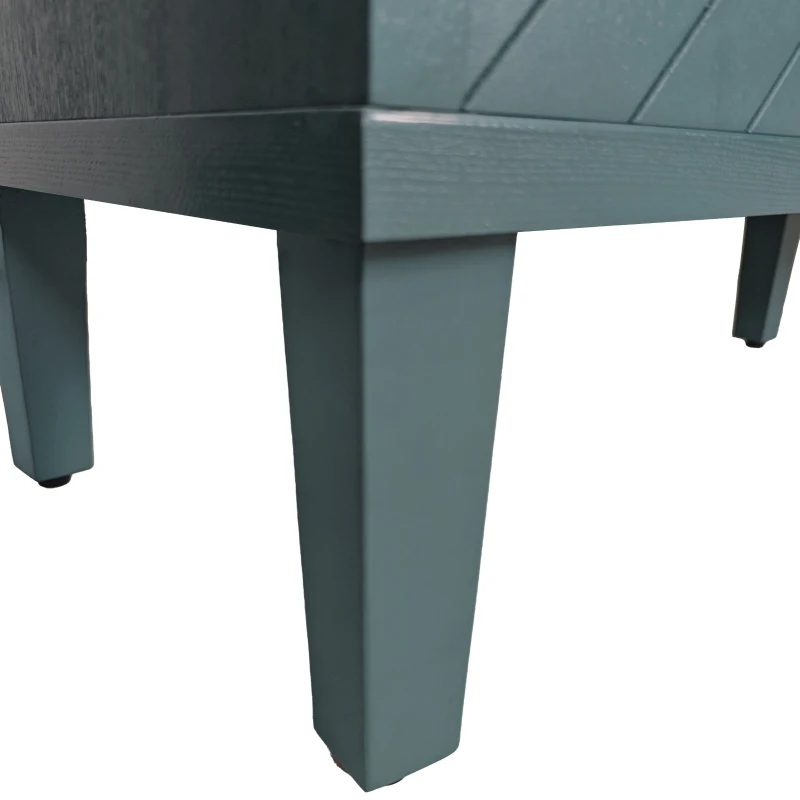 Stylish 4-Door Storage Cabinet with Pine Legs and Adjustable Shelves, MDF Construction, 59.84"L x 15.75"W x 32.48"H, Olive Green