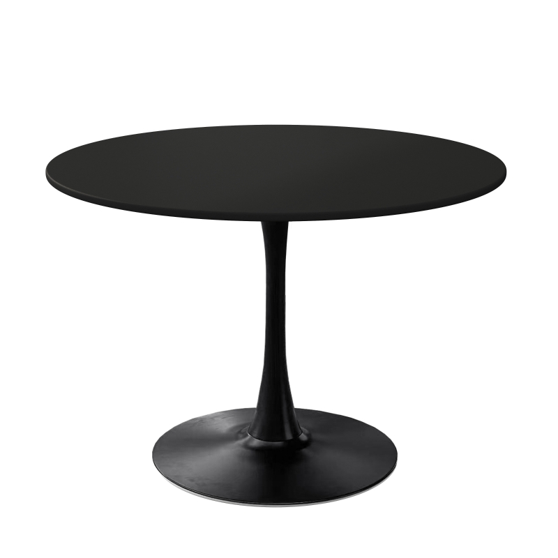 42.12" Modern Round Dining Table with MDF Top and Metal Base, Sturdy and Durable, Easy Assembly and Maintenance, Black