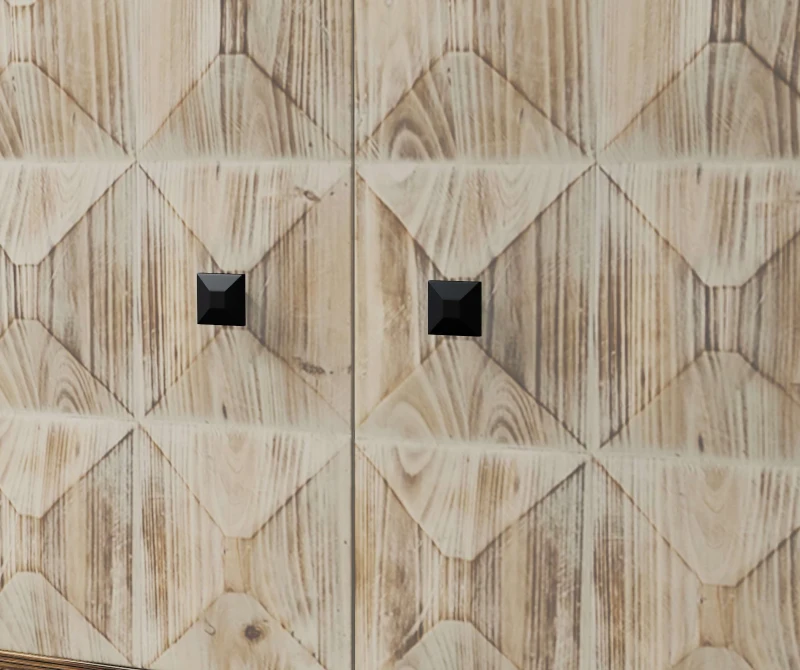 59.84" Vintage Sideboard, 4-Door Freestanding Storage Cabinet with Adjustable Shelves and Metal Handles for Living Room, Office, Bedroom, 59.84"L x 15.75"W x 32.09"H, Natural