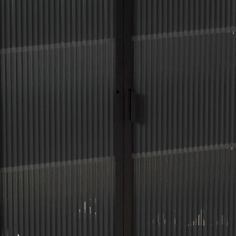 28.35" Glass Doors Modern Two-Door Cabinet with Three-Tier Storage and Fir Wood Top for Entryway, Living Room, Home Office, Dining Room, Black+Brown