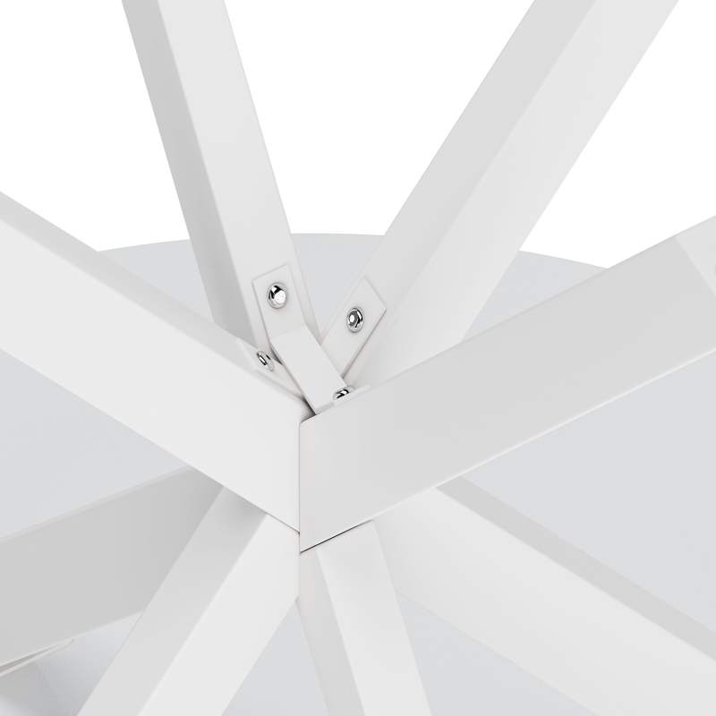 31.5'' Modern Round Dining Table with Crossed Legs, Two Piece Detachable Table Top, Matte Finish Iron Legs, Easy Assembly and Maintenance, White