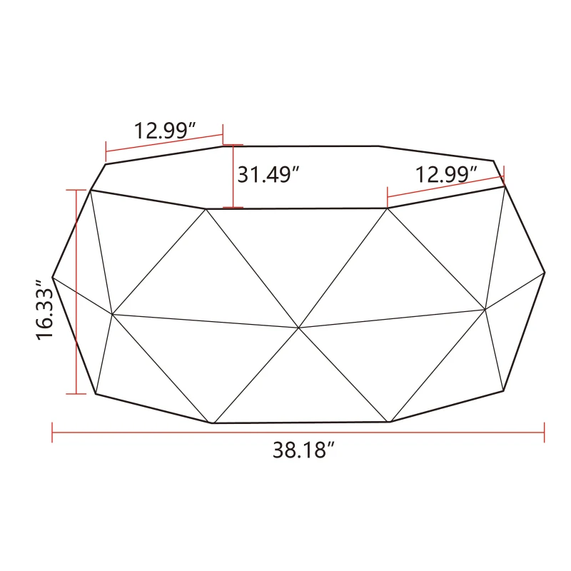 38.18" American Retro Style Coffee Table with Three-Dimensional Embossed Pattern, White Tabletop, No Assembly Required, 150 lb Load Capacity, White+Oak