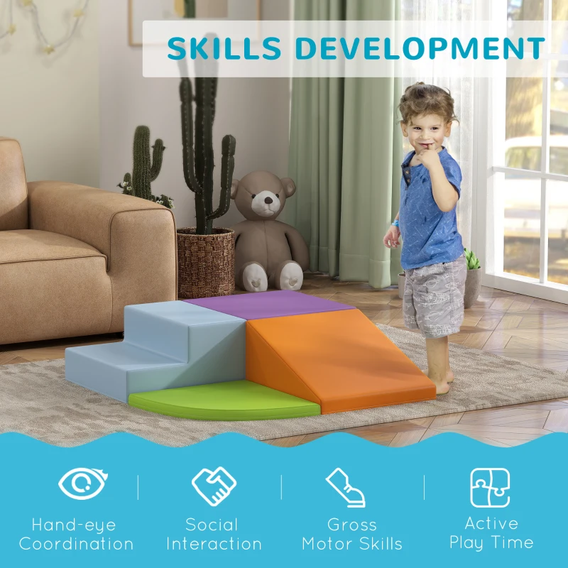 Qaba Foam Play Set for Toddlers and Children Crawling or Sliding, Assorted