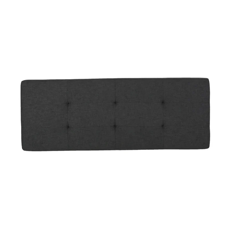 Storage Ottoman with Tufted Waffle Stitching, Nailhead Trim, Contemporary Design and Ample Storage Space, 50.85" L x 19.65" W x 15.75" H, Dark Gray